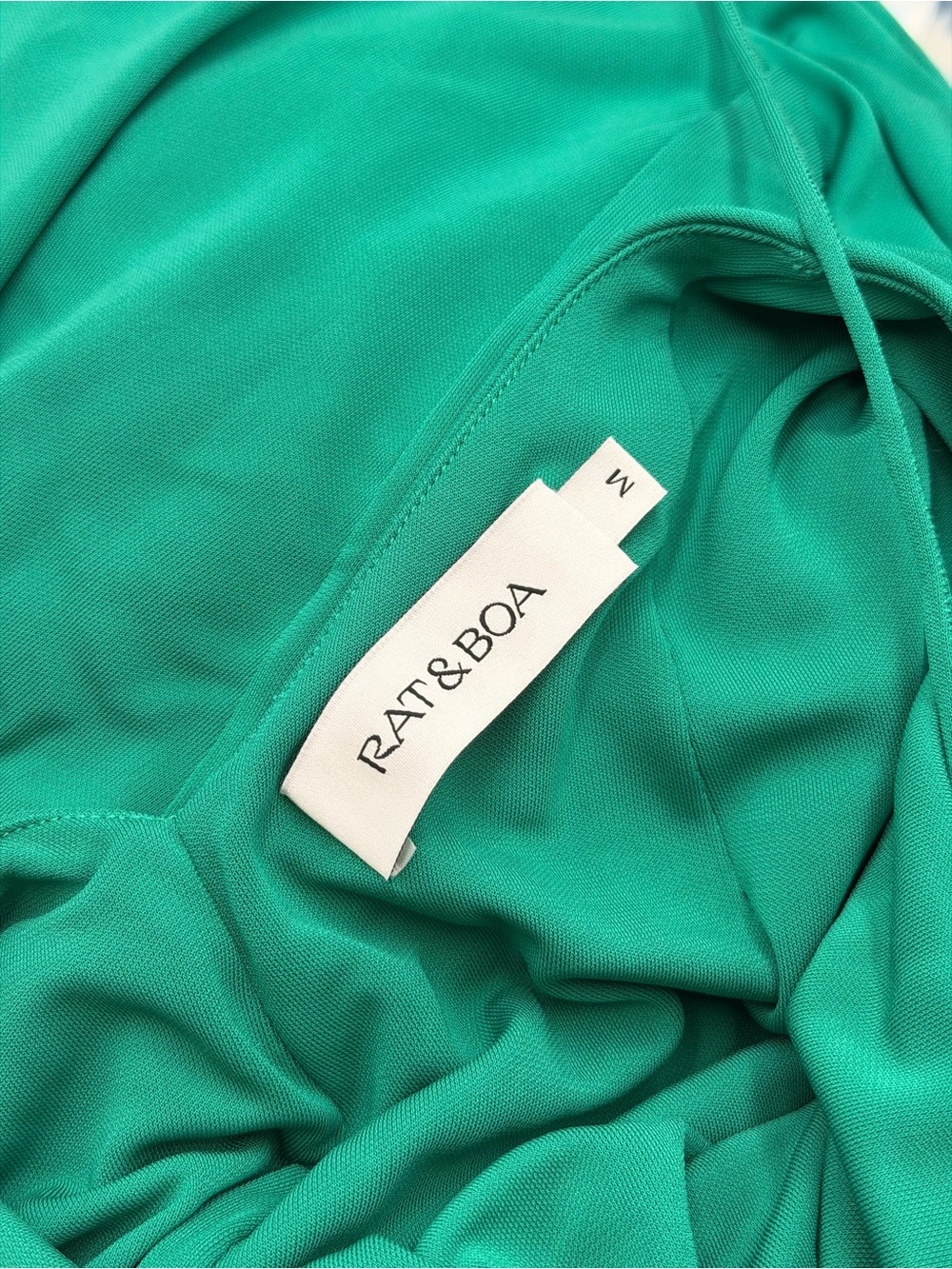 🆕 RAT & BOA 🧿 NWOT Amora Back Draped Jersey Dress, Green - Sz M - Picture 15 of 16